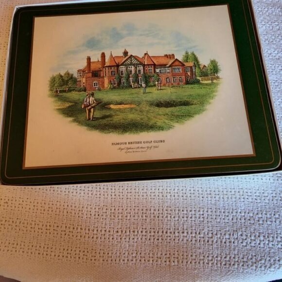 Pimpernel Vintage Famous British Golf Clubs Set of 6 Deluxe Finish PlaceMats - Picture 2 of 12